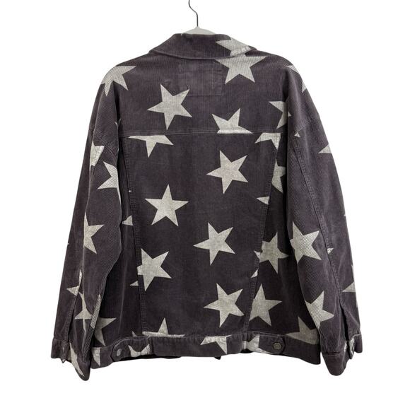 Altar'd State Star Struck Gray Corduroy Jacket Small Oversized Classic Trucker - Picture 6 of 11